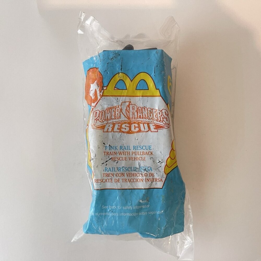 2000 Sabans Power Rangers McDonalds Happy Meal Toy Pink Rail Rescue #6